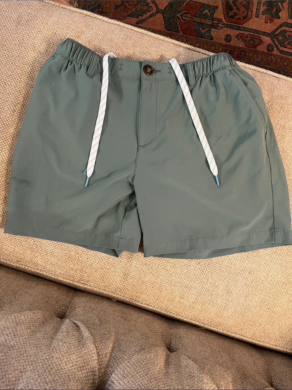 chubbies Sage Green Elastic Waist Swim Shorts
